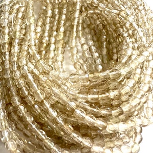 Lt Champagne 3mm Czech Glass Fire Polish Strand - Round Faceted  (100 Bead Strand)