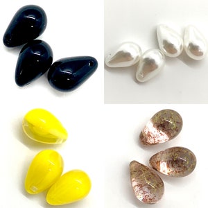 6 x 9mm Czech Glass Top-Drill Tear Drop Beads - 25 pieces