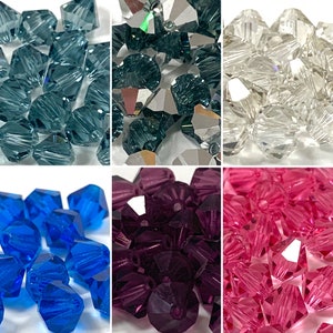 6mm Swarovski 5328 Bicone Crystal Beads- Comes in multiple colors