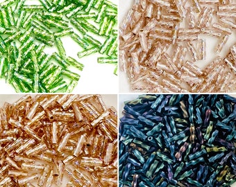 Japanese 6mm Spiral Twisted Bugle Beads (3" tube of 12grams approx. 450 beads) - Choose from 4 gorgeous colors
