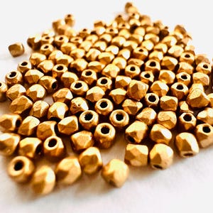 Pale Gold - True 2mm Fire Polish Czech Glass Beads Round Faceted (100 Beads) - Beading