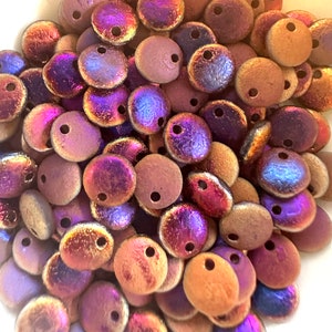 6mm Top Drilled Etched Full Sliperit Lentil Beads (30 Pieces)