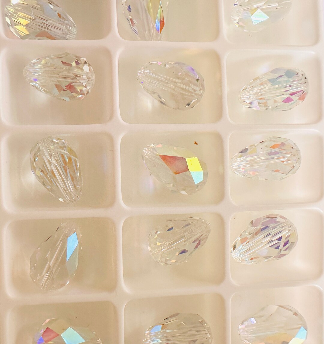 Swarovski 5500 Faceted 12 X 8mm Crystal AB Pearshape Tear Drop 