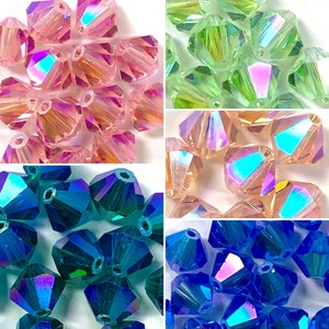 6mm Swarovski 5328 AB 2X Bicone Crystal Beads- Comes in multiple colors