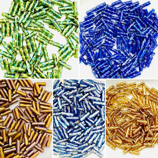 Japanese 6mm Spiral Twisted Bugle Beads (3" tube of 12grams approx. 450 beads) - Choose from 5 gorgeous colors