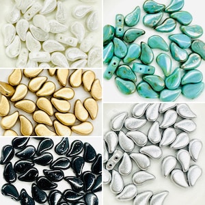 Perles de verre tchèques PaisleyDuo - Perles à deux trous (30 perles)