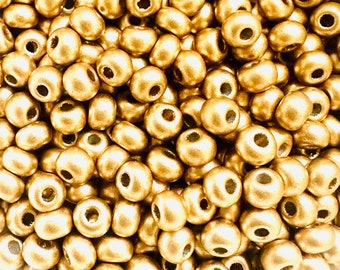 Aztec Gold Czech 6/0 OR 8/0 OR 11/0 Seed Beads (20 grams)