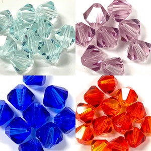 6mm Swarovski 5328 Bicone Crystal Beads- Comes in multiple colors