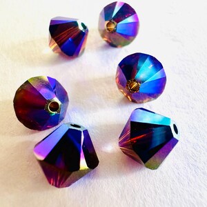8 mm Swarovski 5301/5328 AB 2X perles de cristal bicones Xilion facettées - (6) pièces, fabrication de bijoux DIY Mocca AB2X