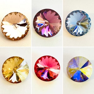 Swarovski 12mm Foiled #1122 Rivoli - Round Crystals for Setting or Bezeling