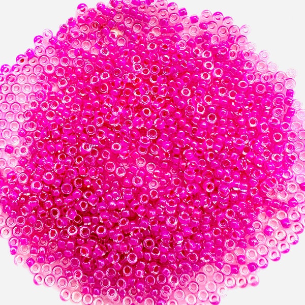 Miyuki 15/0 Fuchsia Lined Crystal Seed Beads (3"tube @ 14 gm) - Color #209