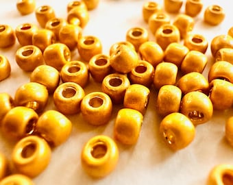 TOHO Permanent Finish Matte Starlight Gold Seed Beads PF557 (LARGE 6" tube of 30 grams) - Choose 11/0, 8/0 or 6/0