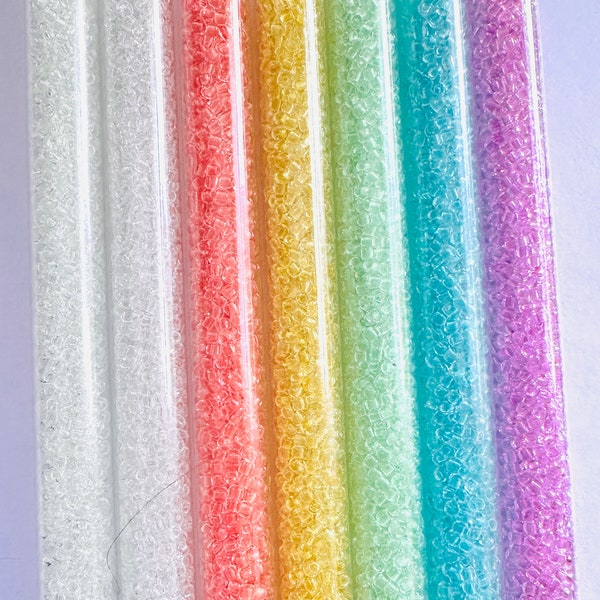11/0 TOHO Seed Beads Glow in the Dark 6" tubes (approx. 30gm of 3600 beads) - Choose your COLOR, perfect for beading