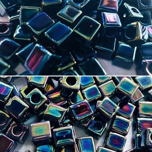 Miyuki Iris 3mm Cube Seed Beads (10 grams approx. 180 beads) - Discontinued limited stock (choose from 2 colors)