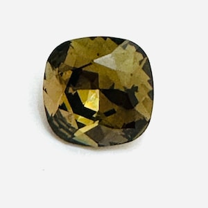 12mm Swarovski 4470 Smoky Quartz Foiled Cushion Cut Square Shaped Fancy Rhinestone