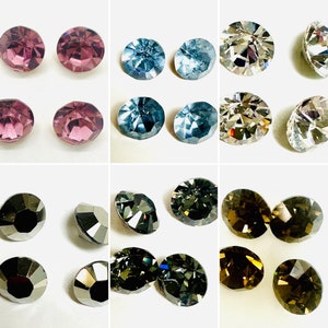 8 mm Swarovski 39ss #1028 et vintage #1100 chatons à dos métallisé - 4 pièces - Cristaux ronds pour le sertissage