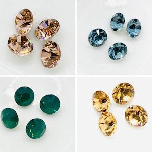 8mm Swarovski 39ss #1028 Foiled Back Chatons - 4 pieces - Round Crystals for Setting
