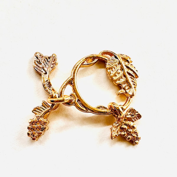 15mm 14K Gold Plated Leaf Toggle with Small Leaf Charm