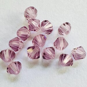 Light Amethyst 4mm Swarovski 5328 Bicones Set of 20 Beads