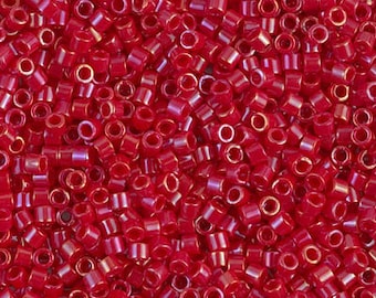 Miyuki 10/0 Delica Seed Beads Silver, Gold or Red  2" Tube of approx. 7.2 grams