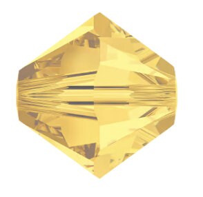 3mm Light Topaz Swarovski 5301 Bicone Crystal Beads (20 Beads