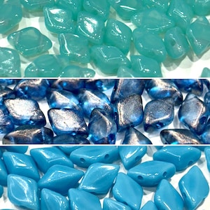 Czech Glass GemDuos- Two Hole Beads - 8+grams (approx. 65 beads)