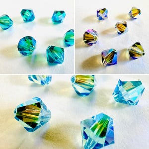 8 mm Swarovski 5301/5328 AB 2X perles de cristal bicones Xilion facettées - (6) pièces, fabrication de bijoux DIY image 4