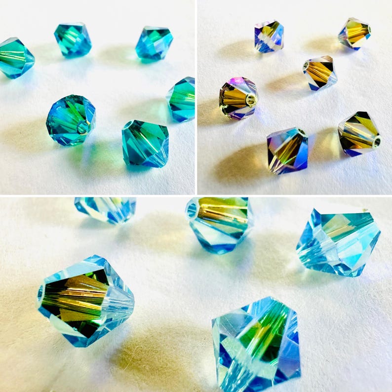 8 mm Swarovski 5301/5328 AB 2X perles de cristal bicones Xilion facettées - (6) pièces, fabrication de bijoux DIY image 4