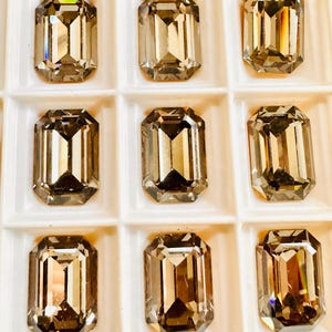 Vintage 16 x 11mm Genuine Swarovski Crystal Black Diamond 4610 Foiled Crystal Fancy Stone