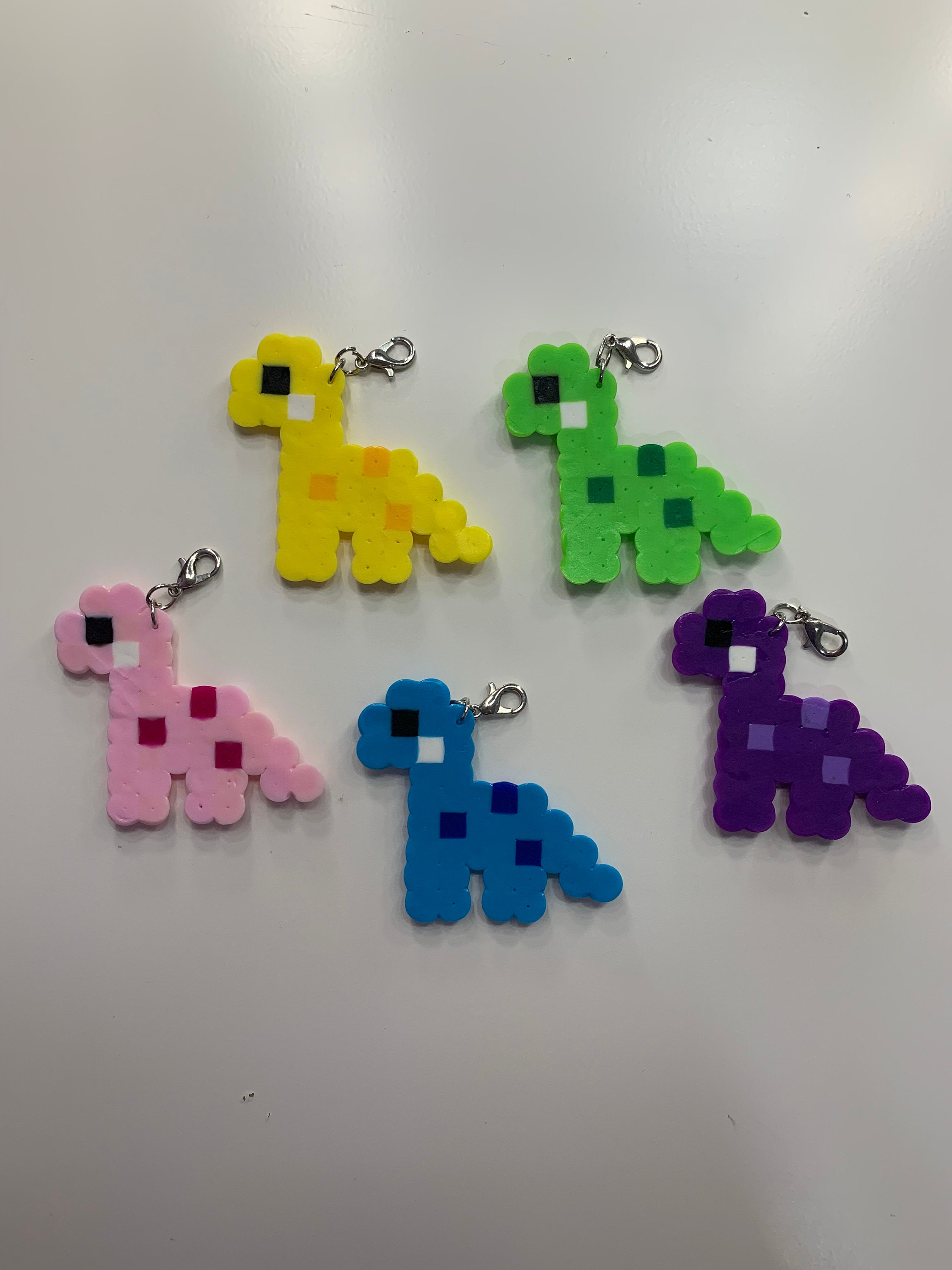 Dinosaur Perler Bead Keychains - Etsy