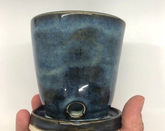 Midnight Blue Planter and Plate Set