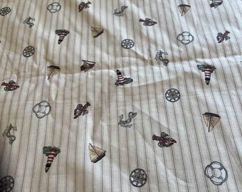 Nautical themed fabric with rope look throughout