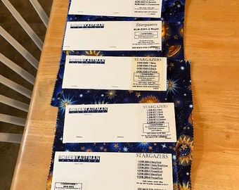 Robert Kaufman &quot;stargazers&quot; - #2 lot of 7 fabric sample squares