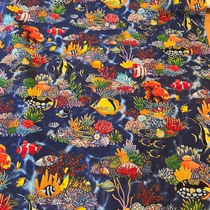 Sea life fabric- Robert Kaufman Kona Delux Prints
