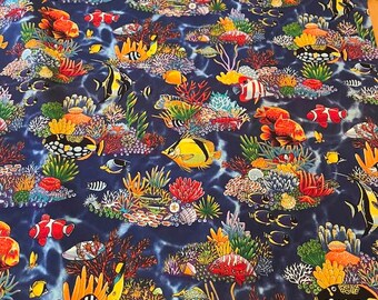 Sea life fabric- Robert Kaufman Kona Delux Prints
