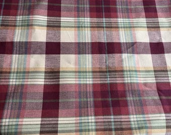 Burgundy plaid fabric