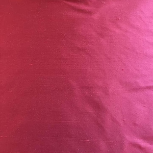 Red/burgundy raw silk fabric