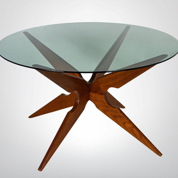 Sika Mobler Denmark Teak and Smoked Glass Coffee Table 1960s Labeled