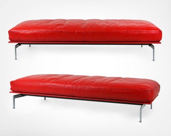 Antonio Citterio DIESIS Daybed for B&B Italia in Red Leather Sofabench