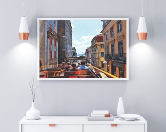 Lisbon Street Photography Print: European Wall Art