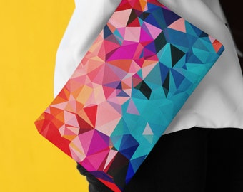 Geometric Print Makeup Bag: Handmade Canvas Travel Pouch