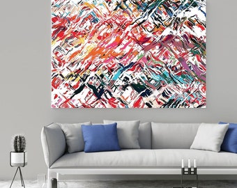 Abstract Digital Wall Painting - Spring Color Burst Wall Art Prints - Versatile Home Decor Poster