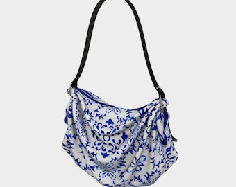 Origami Tote Bag - Portuguese Azulejo Print Tote - Picnic Tote