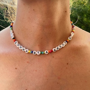 Personalised Necklace/Chocker with alphabet/letter beads. Choose your favorite word or phase to make your necklace unique.