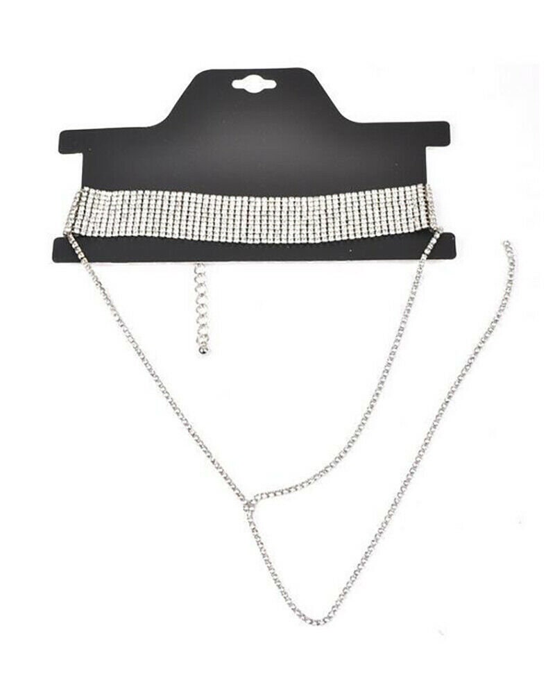 Wide Rhinestone Pendant Choker Necklace Necklace Etsy UK