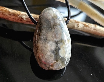 Pendentif En Argent Sterling 925 Avec Jaspe Océan Naturel - Fait Main Aux États-Unis - Longueur 3 Pouces