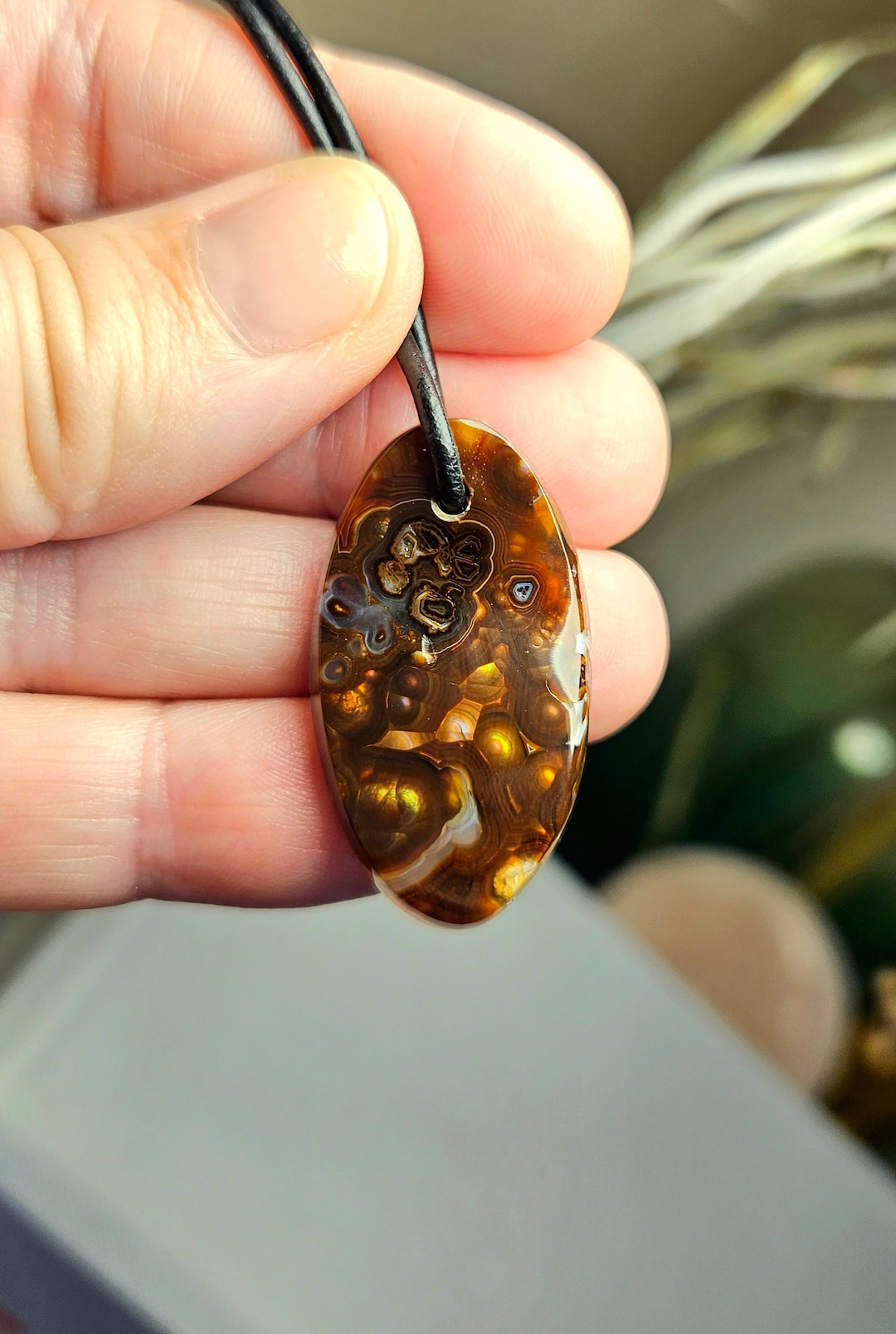Fantastic Large Fire Agate Fire Agate Pendant 35 X 19 X 5 Mm - Etsy