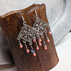 Chandelier Style Beaded Earrings | Drop Dangle Earrings | Glass Bead Earrings | Handmade Jewelry | Gift for Her
