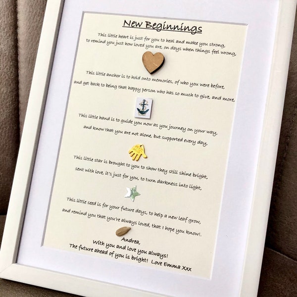 Just Divorced Gift Break Up Gift New Beginnings A5 Personalised Framed Gift Inspiring Uplifting Gift