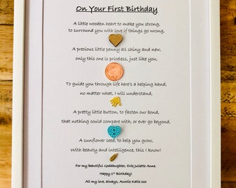 Baby’s First Birthday Gift Personalised Gift Framed Personalised Print Keepsake